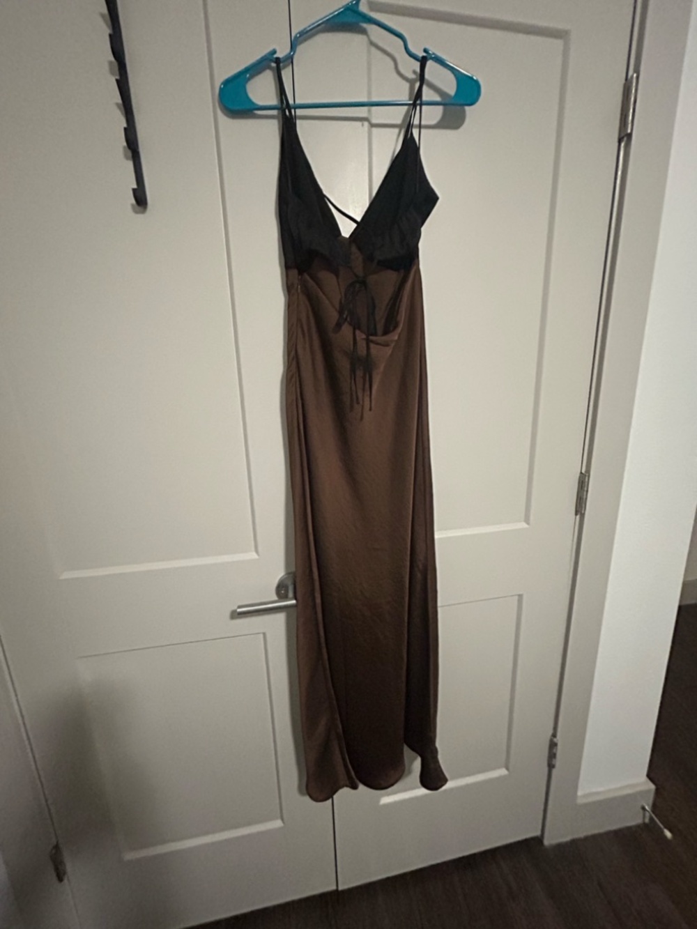 Abercrombie & Fitch Brown Maxi Slip Dress with Black Bodice - Picture 4 of 5